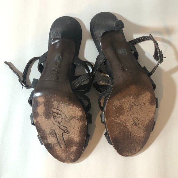 DONALD J. PLINER Asby Heels Women's Size 7 Bronze Strappy Open Sandals Slingback - Picture 5 of 11